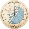 Wrightsville Beach Tide Clock Birch Accent with Blue Green Water Product Shot
