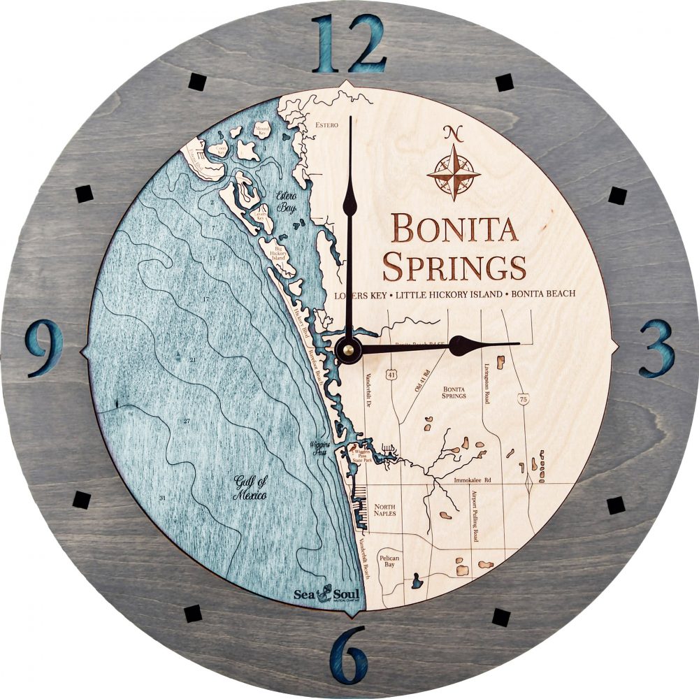 Bonita Springs Nautical Driftwood Accent with Blue Green Water Product Shot