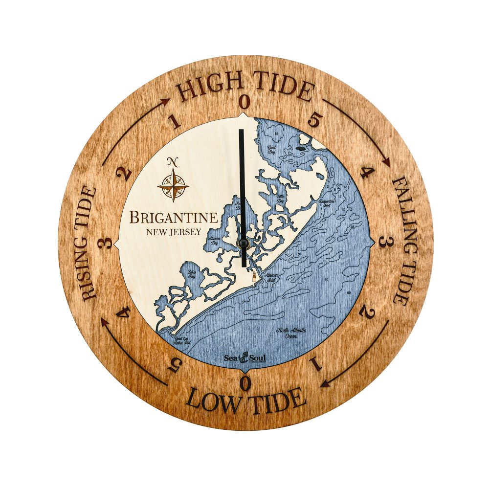 Brigantine Tide Clock Americana Accent with Deep Blue Water