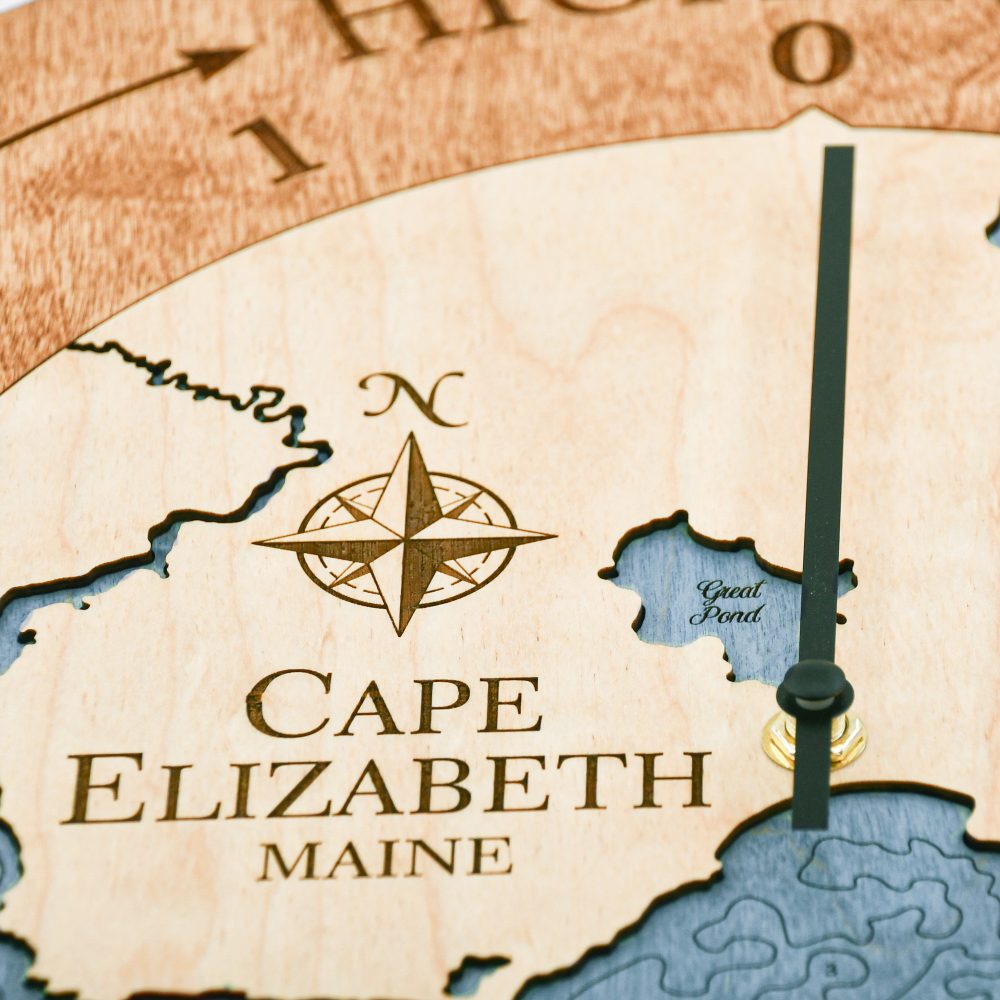 Cape Elizabeth Tide Clock Americana Accent with Deep Blue Water Detail Shot 1
