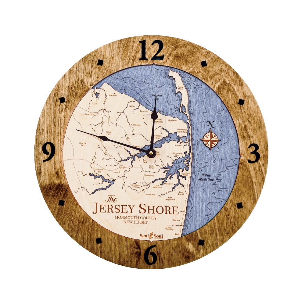 Jersey Shore Nautical Clock Americana Accent with Deep Blue Water