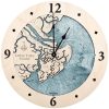 Little Tybee Island Nautical Map Clock Birch Accent with Blue Green Water Product Shot