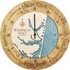 Manasquan Inlet Tide Clock Honey Accent with Blue Green Water Product Shot