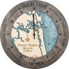Ponte Vedra Beach Tide Clock Driftwood Accent with Blue Green Water Product Shot