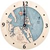 St Lucie Inlet Nautical Clock Birch Accent with Blue Green Water Product Shot