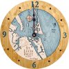 St Lucie Inlet Nautical Clock Honey Accent with Blue Green Water Product Shot