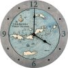 Virgin Islands Nautical Clock Driftwood Accent with Blue Green Water Product Shot