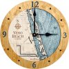 Vero Beach Nautical Clock Honey Accent with Blue Green Water Product Shot