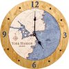 York Harbor Nautical Clock Honey Accent with Deep Blue Water Product Shot