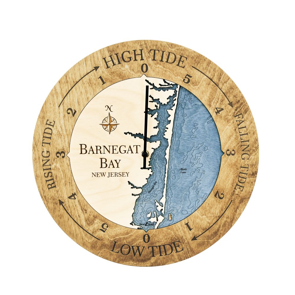 Barnegat Bay Tide Clock Honey Accent with Deep Blue Water