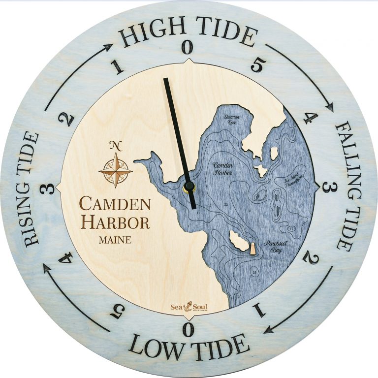 Camden Harbor Tide Clock Sea and Soul Charts