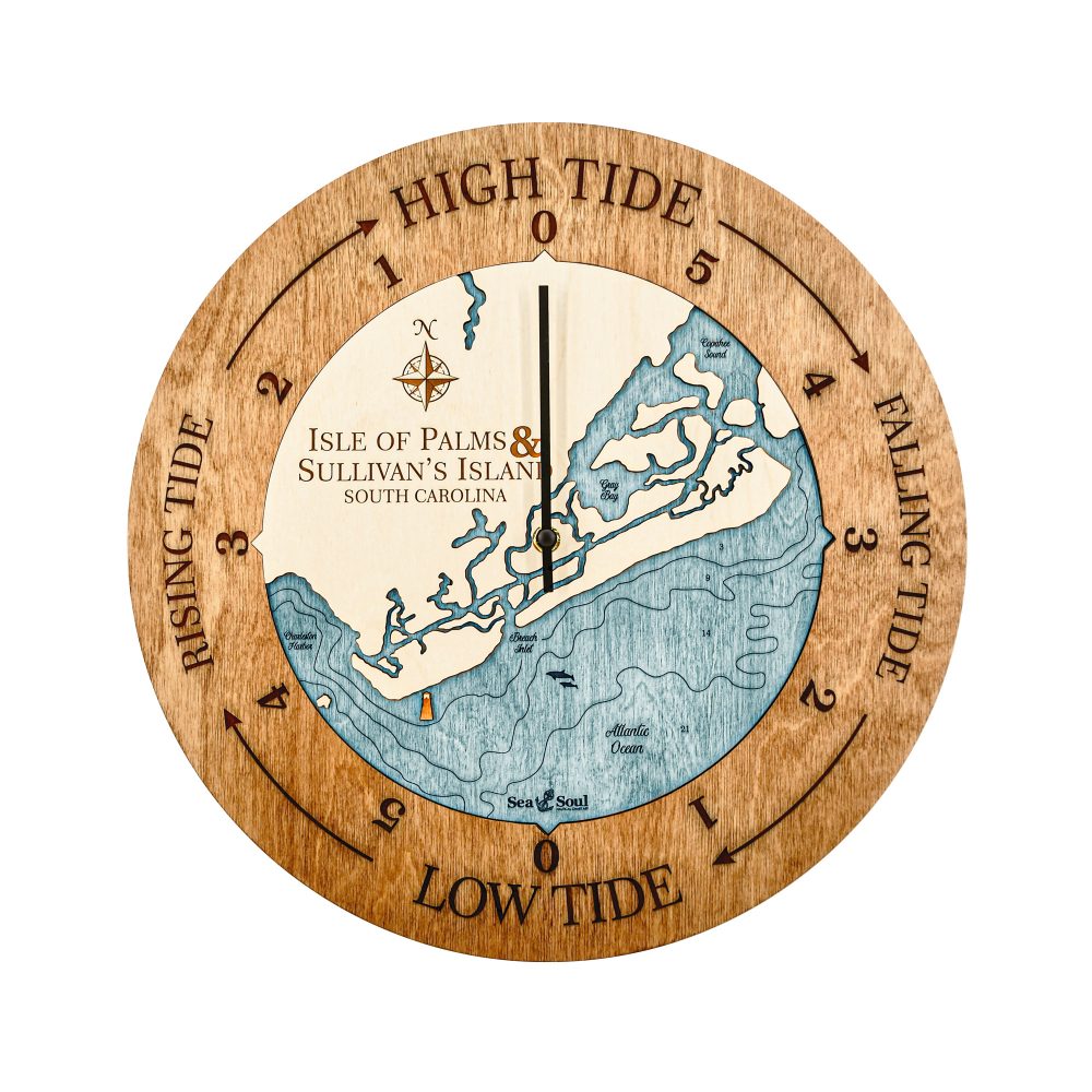 Isle of Palms Tide Clock Americana Accent with Blue Green Water
