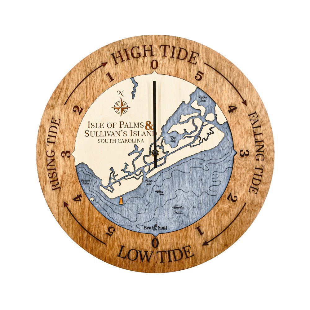 Isle of Palms Tide Clock Americana Accent with Deep Blue Water