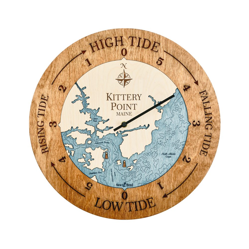 Kittery Point Tide Clock Americana Accent with Blue Green Water