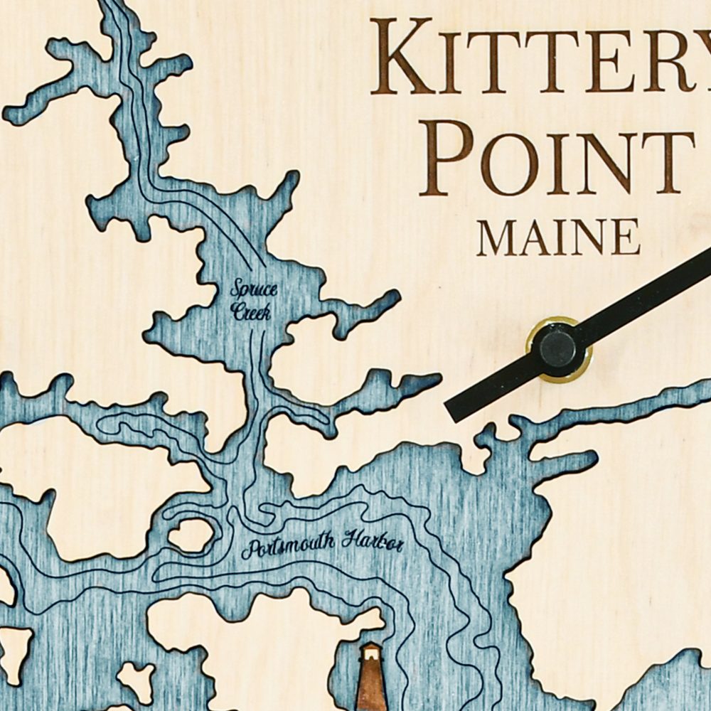 Kittery Point Tide Clock Americana Accent with Blue Green Water Detail Shot 4