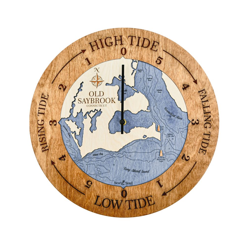 Old Saybrook Tide Clock Americana Accent with Deep Blue Water