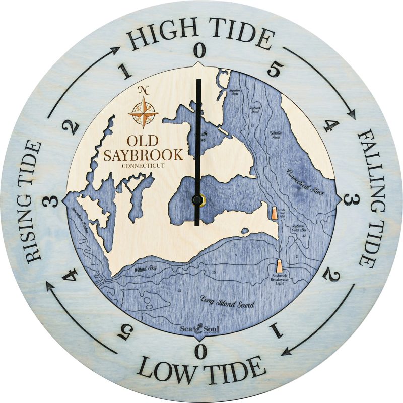 Old Saybrook Connecticut Tide Clock Sea and Soul Charts