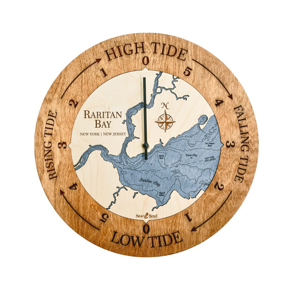 Raritan Bay Tide Clock Americana Accent with Deep Blue Water