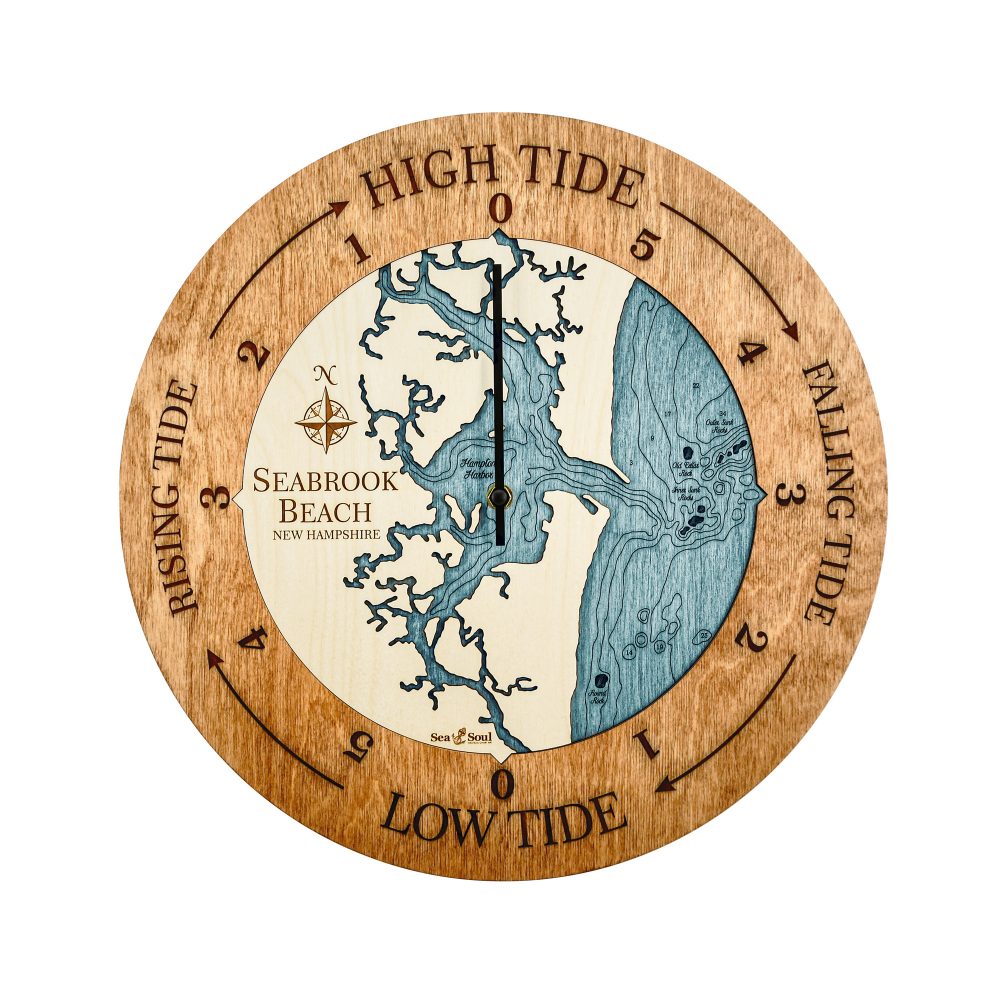 Seabrook Beach Tide Clock Americana Accent with Blue Green Water