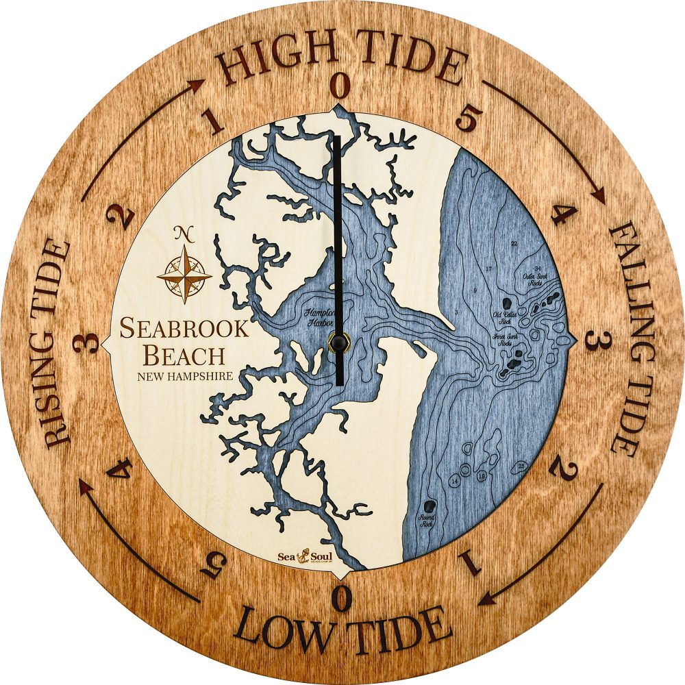 Seabrook Beach Tide Clock Clock Americana Accent with Deep Blue Water Product Shot