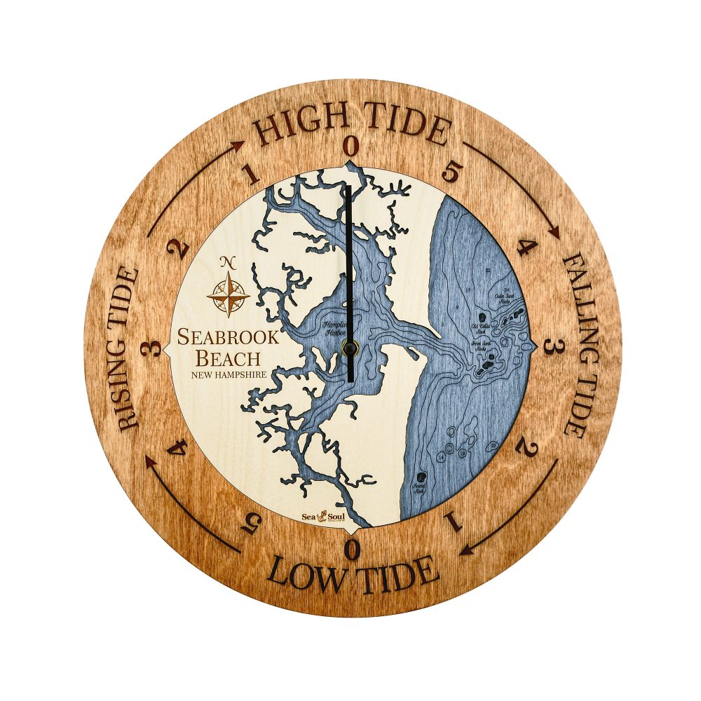 Seabrook Beach Tide Clock Americana Accent with Deep Blue Water