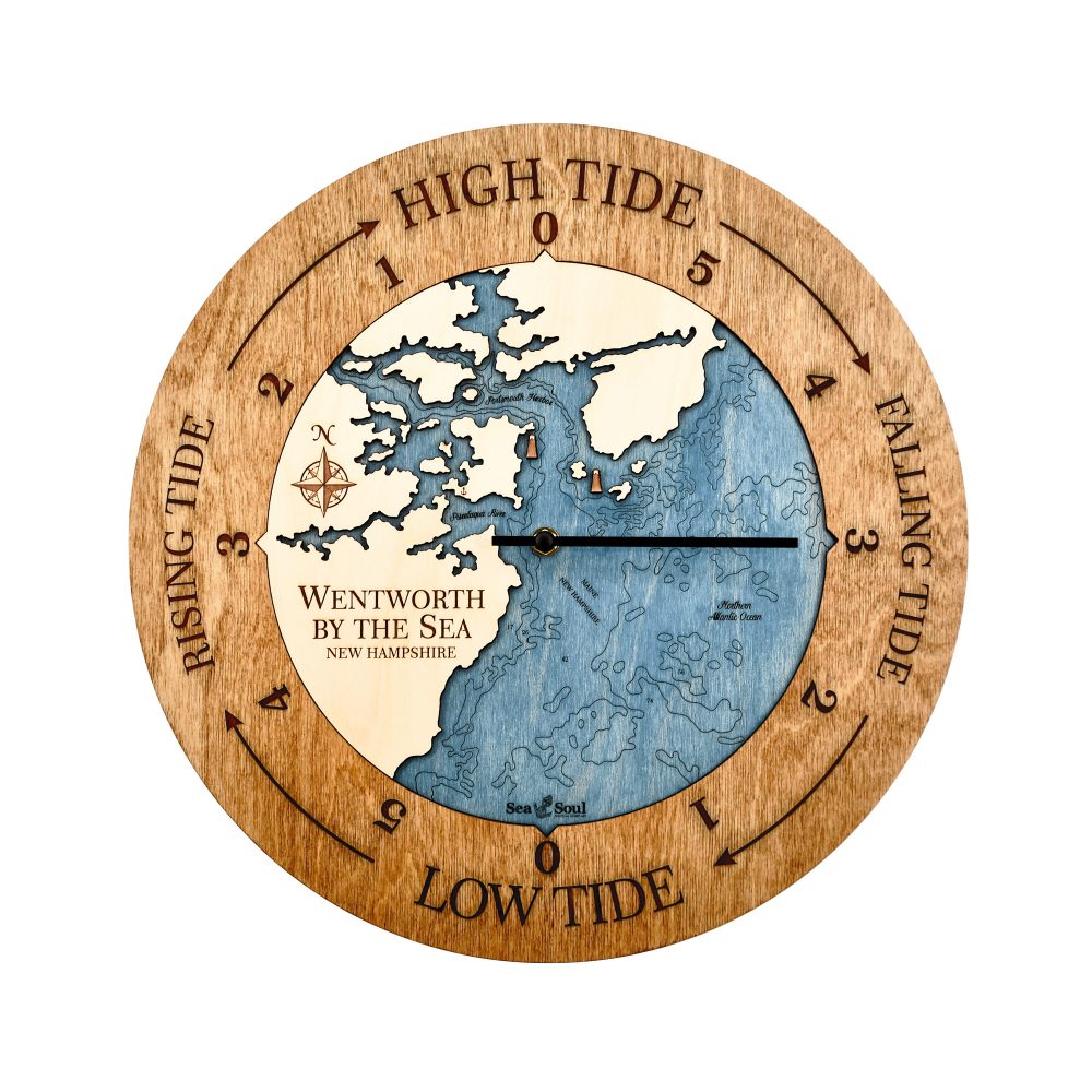 Wentworth New Hampshire Tide Clock Americana Accent with Deep Blue Water