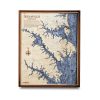 Annapolis Nautical Map Wall Art Walnut Accent with Deep Blue Water