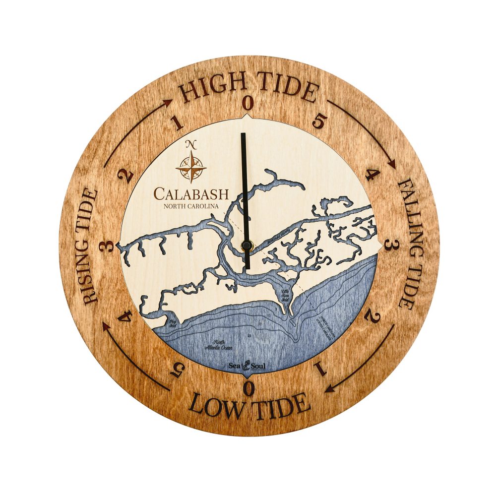 Calabash Tide Clock Americana Accent with Deep Blue Water