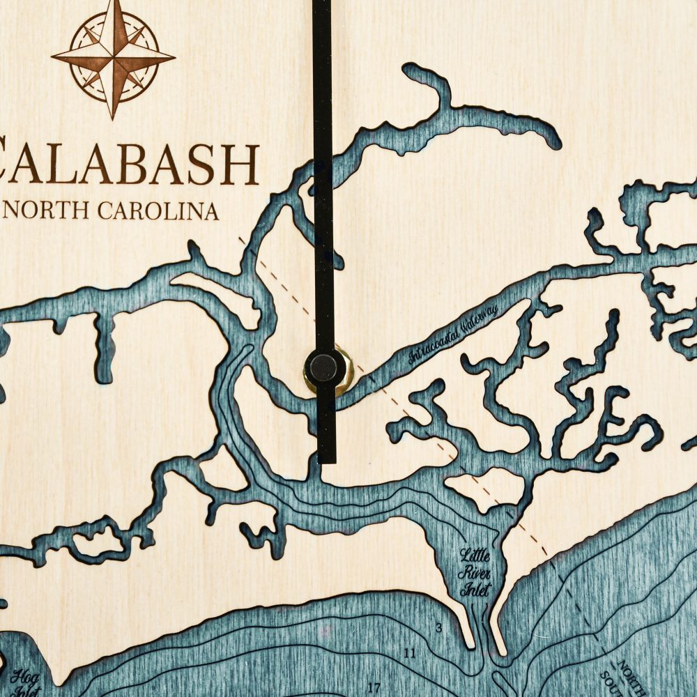 Calabash Tide Clock Americana Accent with Blue Green Water Detail Shot 1