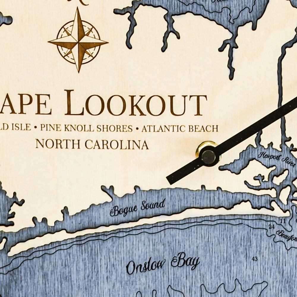 Cape Lookout Tide Clock Americana Accent with Deep Blue Water Detail Shot 1