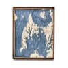 Eastern Shore Nautical Map Wall Art Walnut Accent with Deep Blue Water
