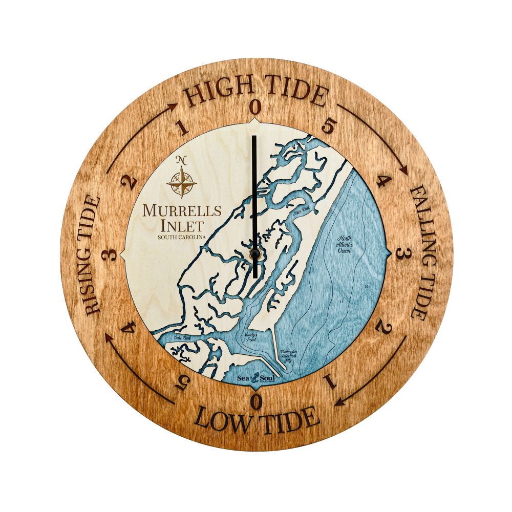 Murrels Inlet Tide Clock Americana Accent with Blue Green Water