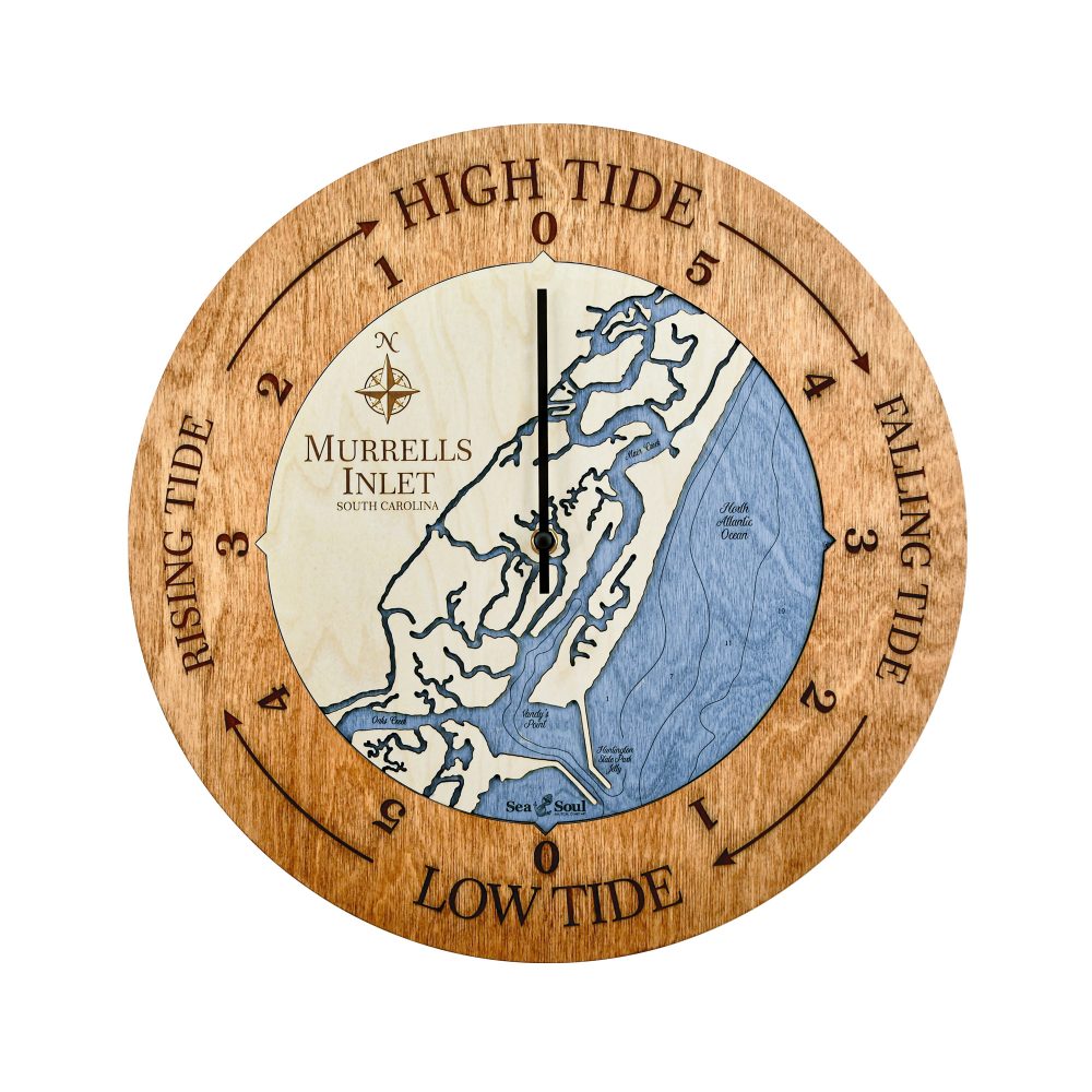Murrels Inlet Tide Clock Americana Accent with Deep Blue Water