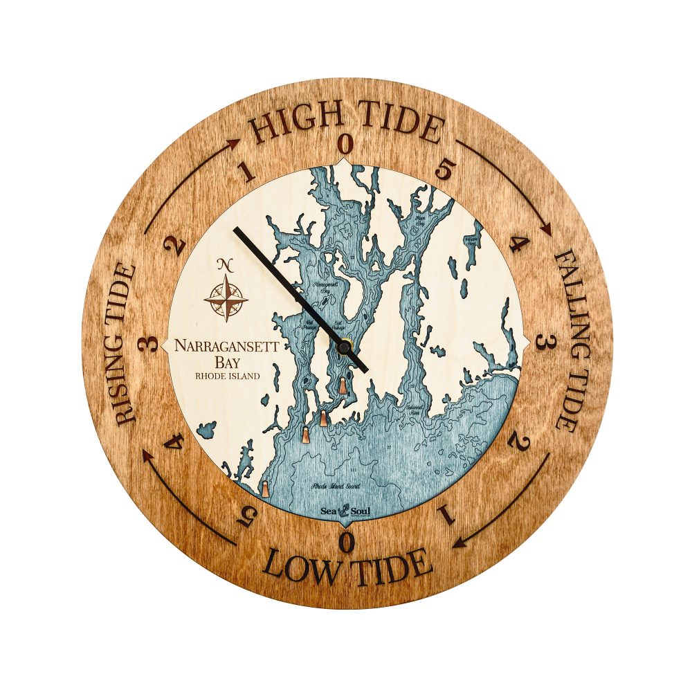 Narragansett Tide Clock Americana Accent with Blue Green Water