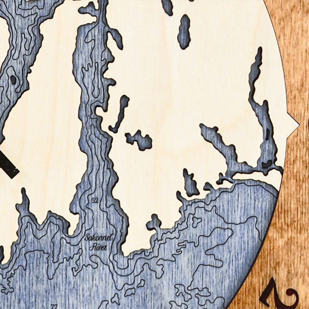 Narragansett Tide Clock Americana Accent with Deep Blue Water Detail Shot 3