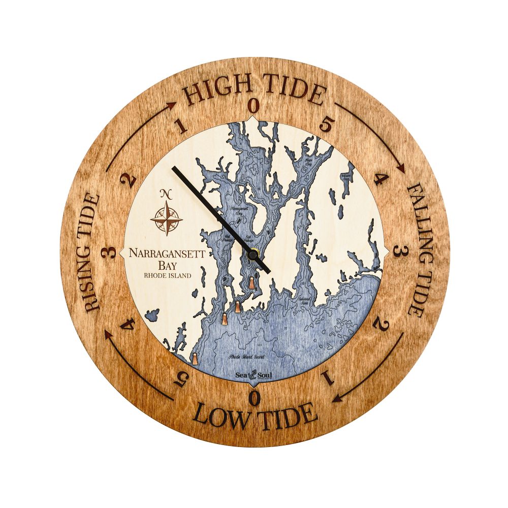 Narragansett Tide Clock Americana Accent with Deep Blue Water