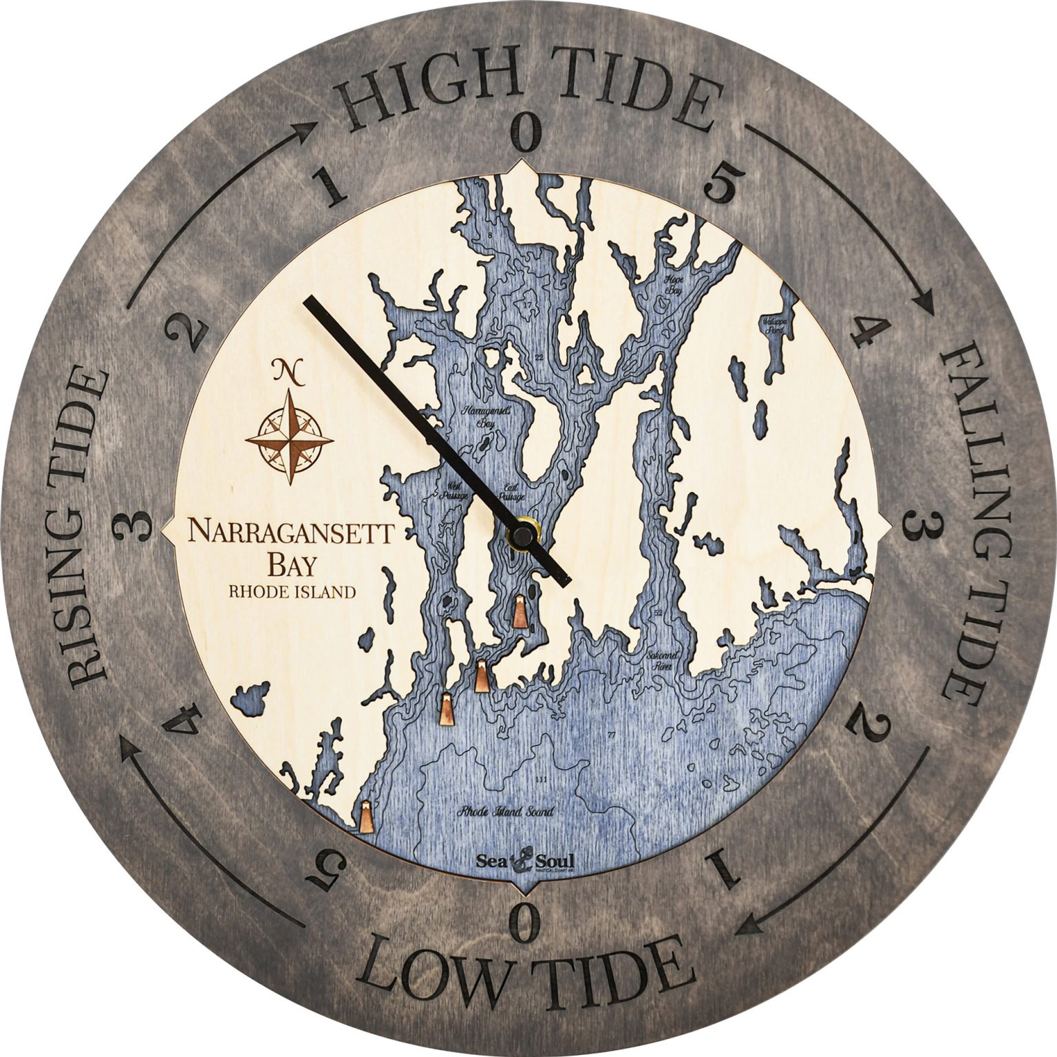 Narragansett Bay Tide Clock Sea and Soul Charts