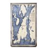 Newport Nautical Map Wall Art Rustic Pine Accent with Deep Blue Water