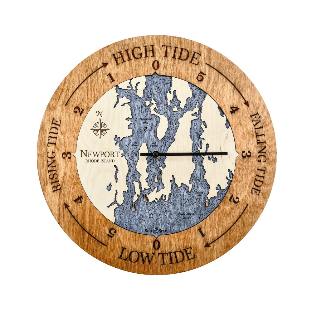 Newport Tide Clock Americana Accent with Deep Blue Water