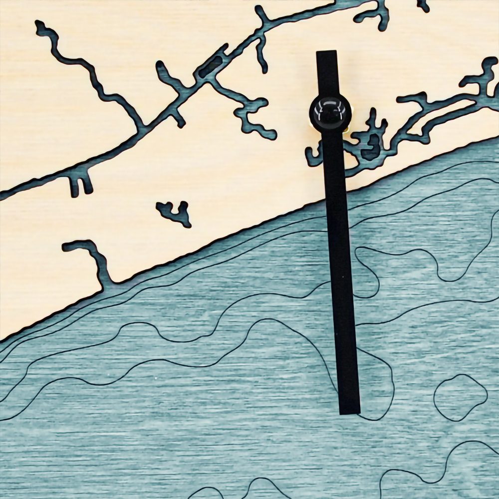 North Myrtle Beach Tide Clock Birch Accent with Blue Green Water Detail Shot 2