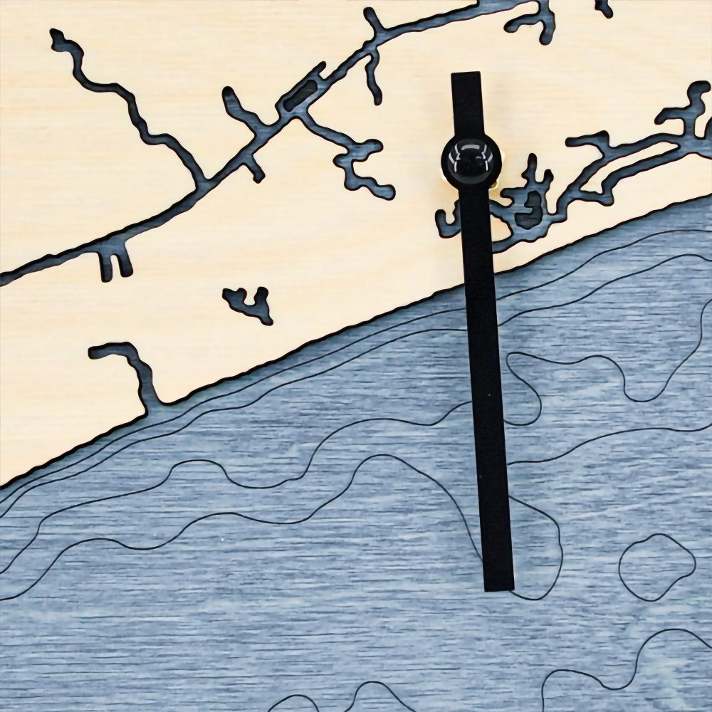 North Myrtle Beach Tide Clock Birch Accent with Deep Blue Water Detail Shot 2