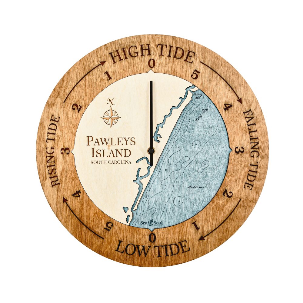 Pawleys Island Tide Clock Americana Accent with Blue Green Water