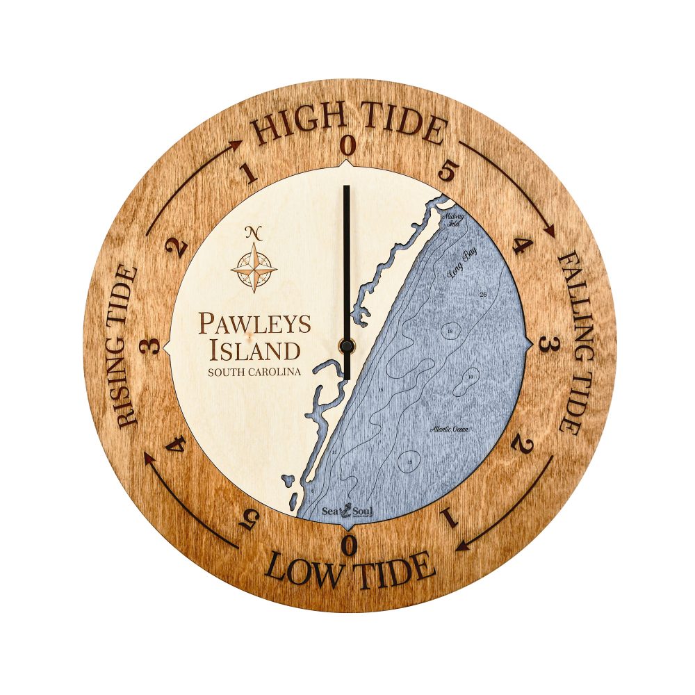 Pawleys Island Tide Clock Americana Accent with Deep Blue Water