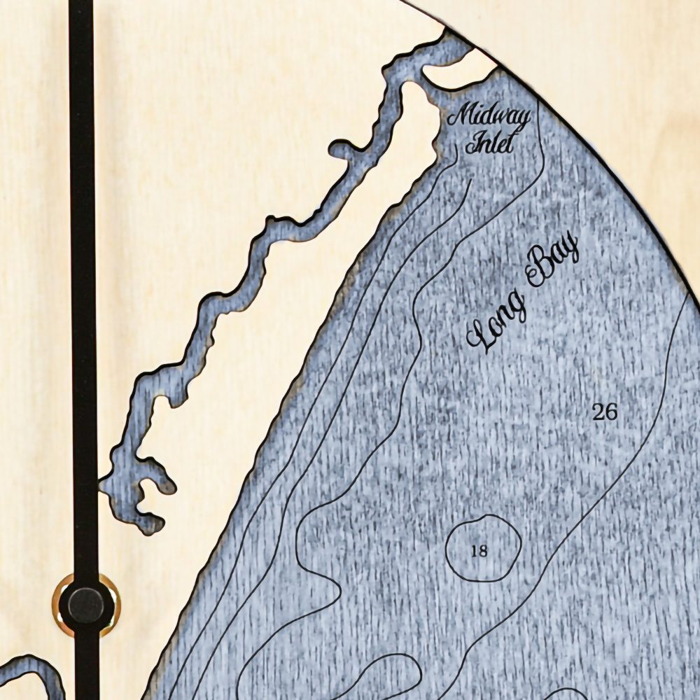 Pawleys Island Tide Clock Birch Accent with Deep Blue Water Detail Shot 1