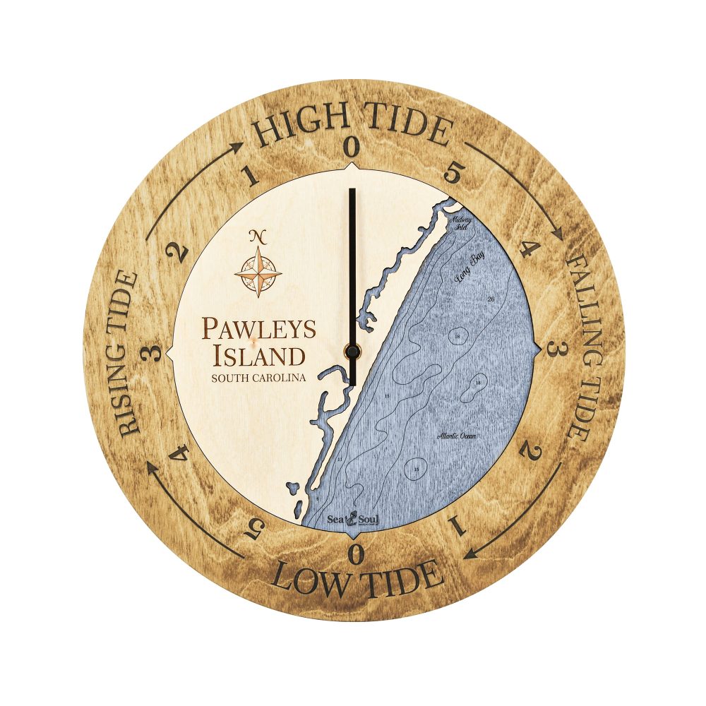 Pawleys Island Tide Clock Honey Accent with Deep Blue Water
