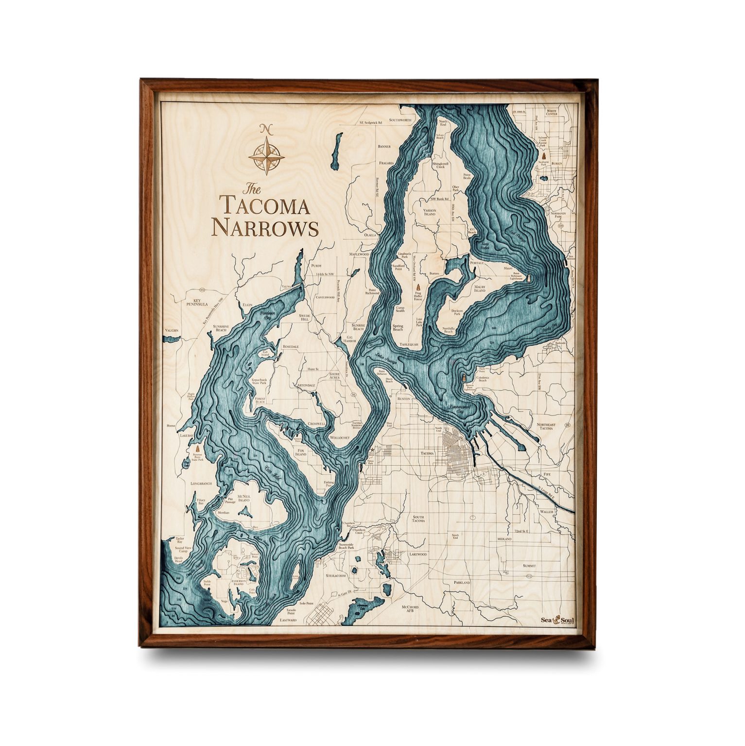 Narrows Nautical Map Wall Art Sea and Soul Charts