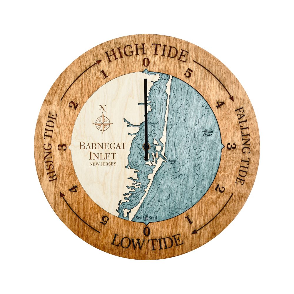 Barnegat Inlet Tide Clock Americana Accent with Blue Green Water