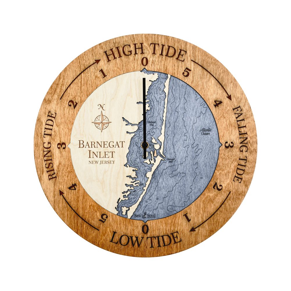 Barnegat Inlet Tide Clock Americana Accent with Deep Blue Water
