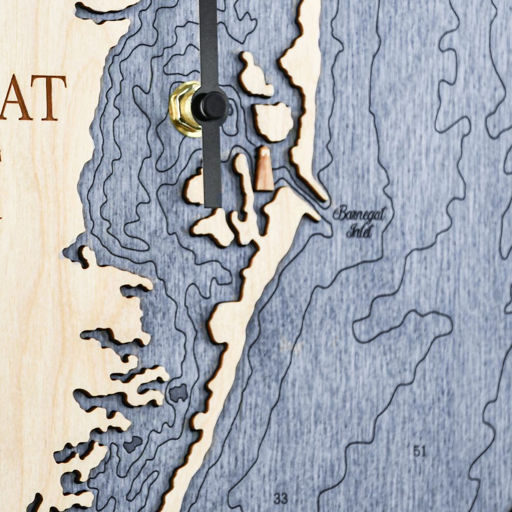 Barnegat Inlet Tide Clock Birch Accent with Deep Blue Water Detail Shot 2