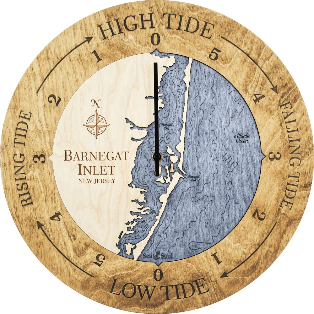 Barnegat Inlet Tide Clock Honey Accent with Deep Blue Water Product Image